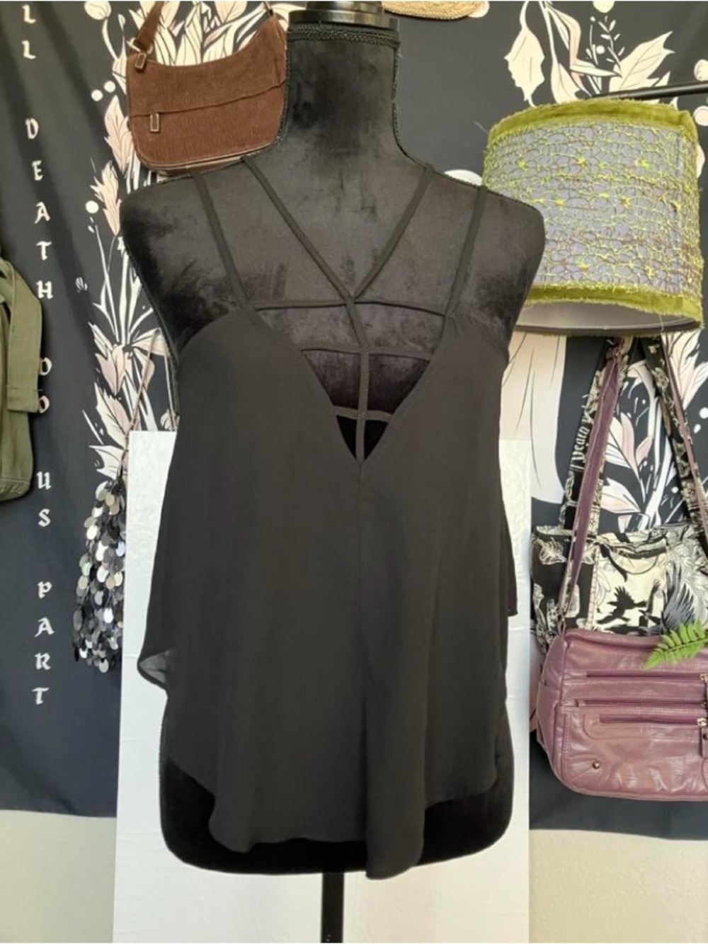 Charlotte Russe Black Strappy V-Neck Camisole